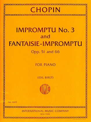 Book cover for Impromptu No. 3 In G Flat Major, Opus 51 And Fantaisie-Impromptu In C Sharp Minor, Opus 66