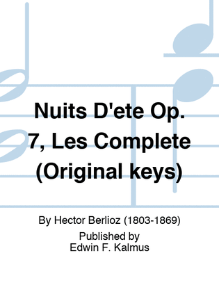 Nuits D'ete Op. 7, Les Complete (Original keys)