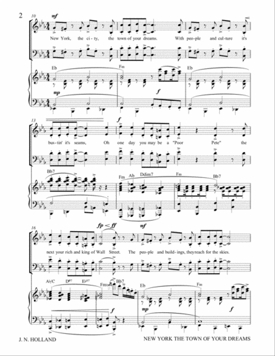 New York, The Town of Your Dreams from the Musical A Lucky Star 4-Part scores gallery preview page 6