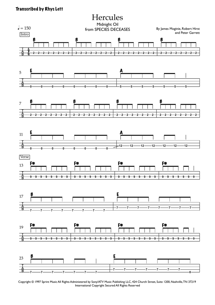 Hercules Acoustic Guitar scores gallery preview page 1