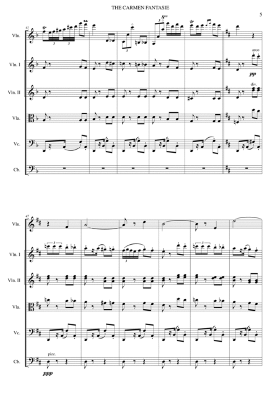 Carmen-Fantasie String Orchestra scores gallery preview page 5