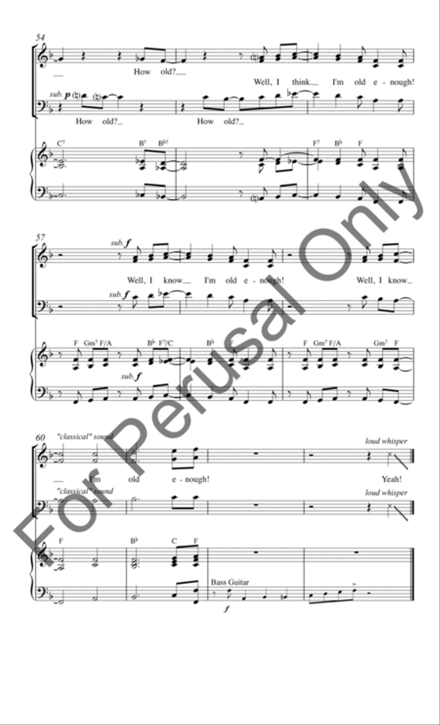 How Old Do Ya' Have To Be To Sing The Blues 3-Part scores gallery preview page 7