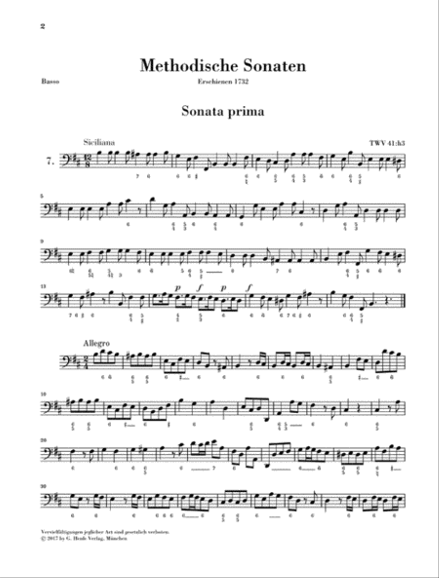 Methodical Sonatas for Flute or Violin and Continuo – Volume 2 Flute scores gallery preview page 6