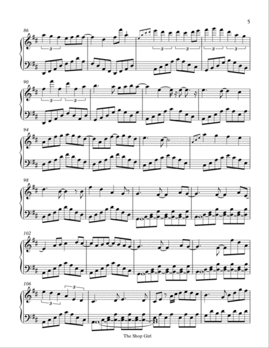 The Shop Girl The Shop Girl Piano Solo scores gallery preview page 5