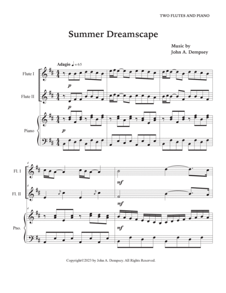 Summer Dreamscape (Trio for Two Flutes and Piano) image number null