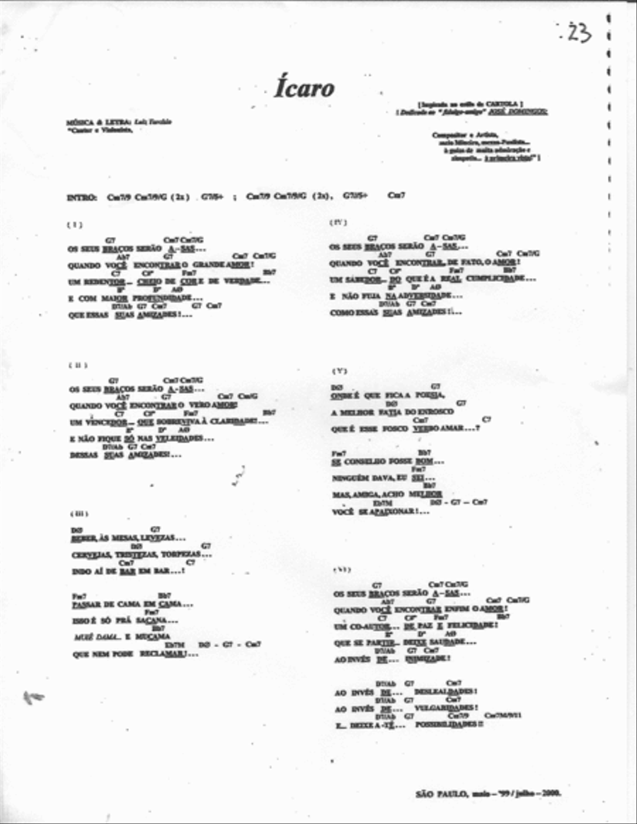 Ícaro: It's a typical song in the brazilian rythm called SAMBA. Guitar Solo scores gallery preview page 1