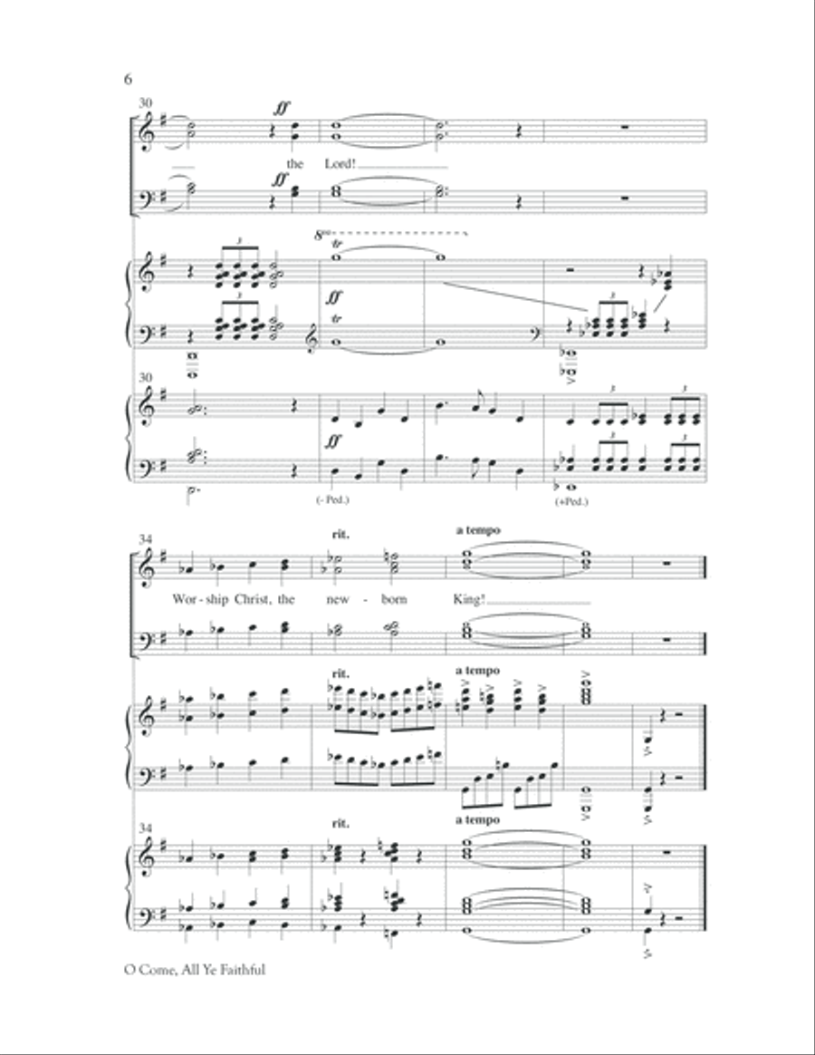 O Come, All Ye Faithful 4-Part scores gallery preview page 7