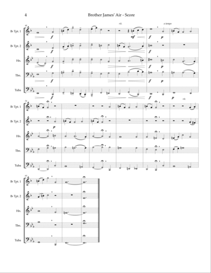 Brother James' Air — brass quintet image number null
