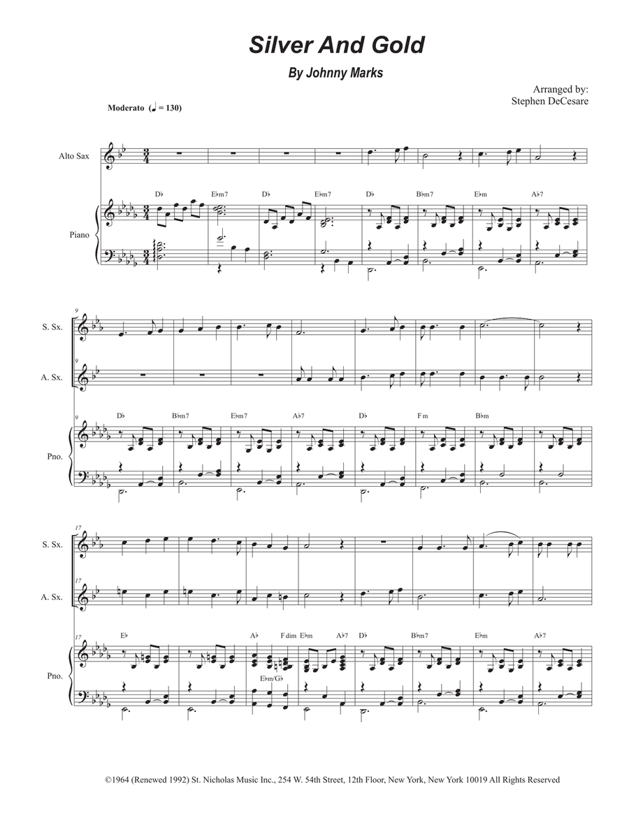 Silver And Gold Woodwind Duet scores gallery preview page 1