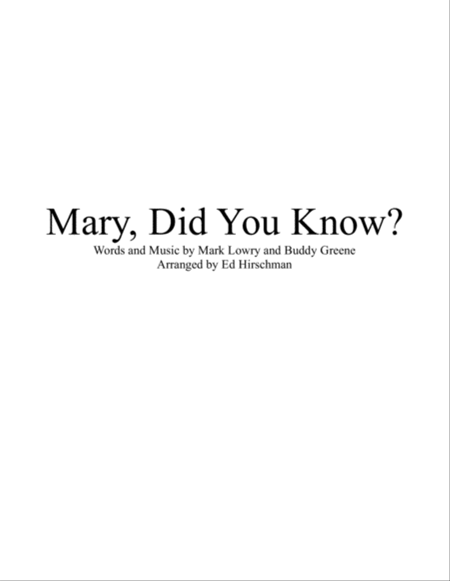 Mary, Did You Know? Brass Ensemble scores gallery preview page 1