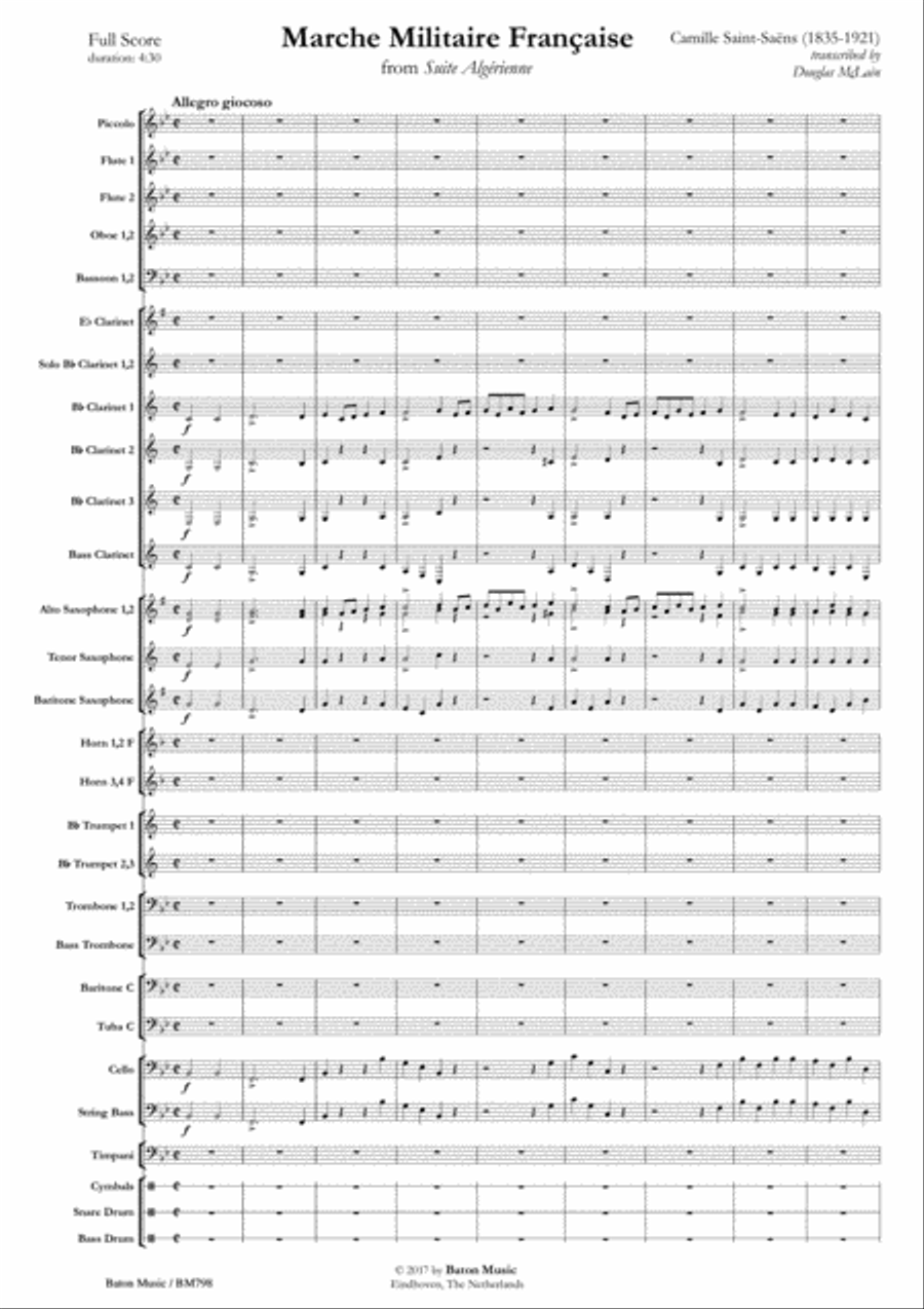 Marche Militaire Francaise Concert Band scores gallery preview page 3