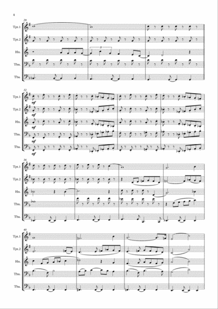 God Only Knows Brass Quintet scores gallery preview page 4
