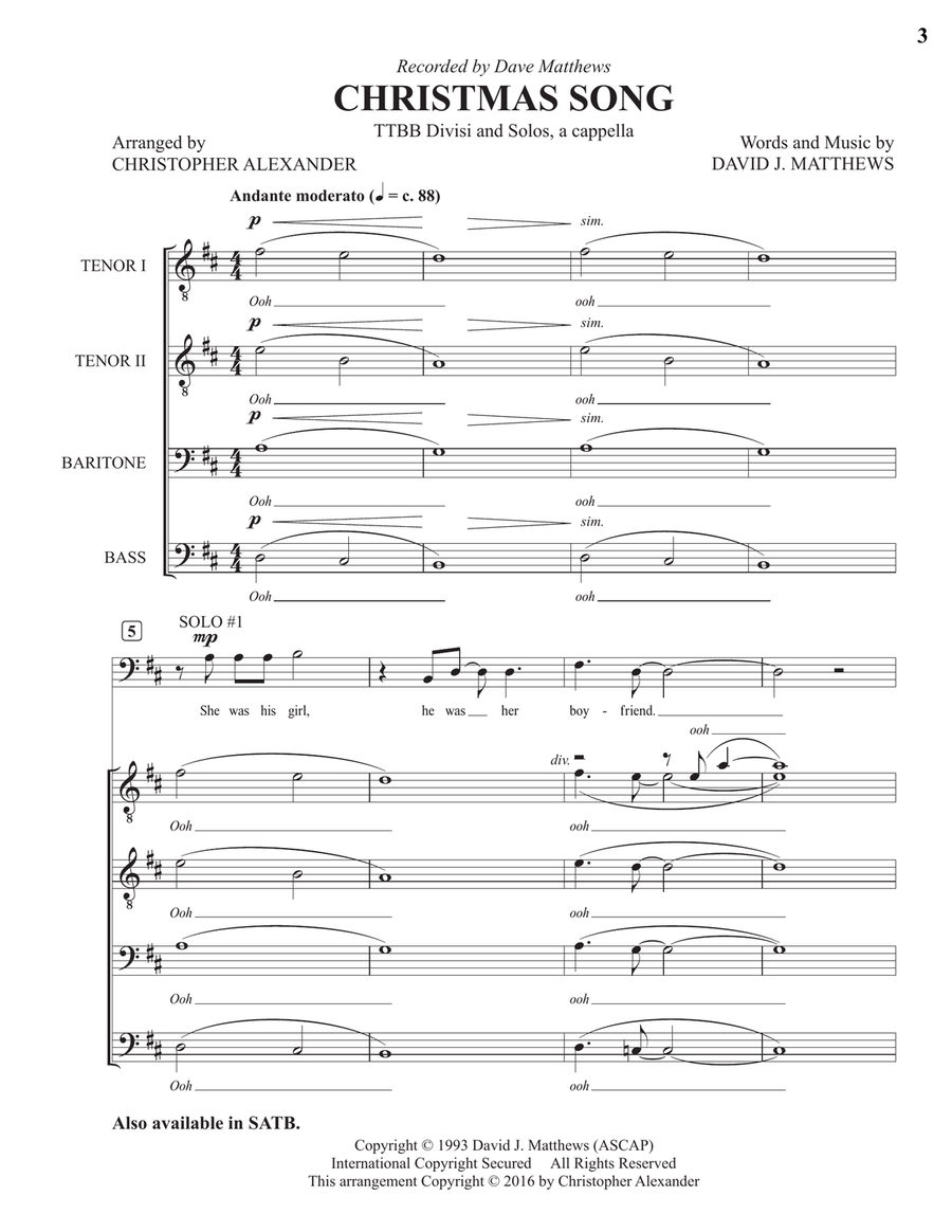 Christmas Song Christmas Song TTBB scores gallery preview page 3