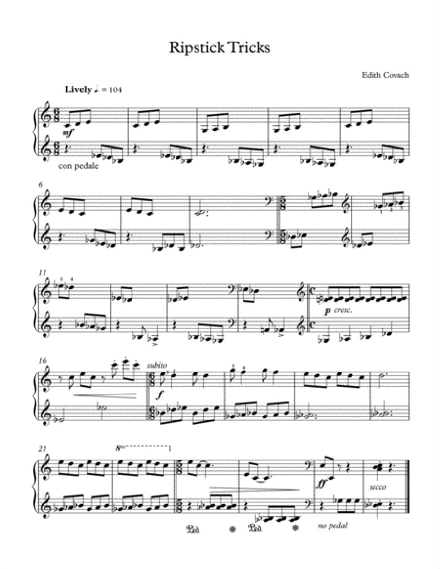 Ripstick tricks Piano Solo scores gallery preview page 1