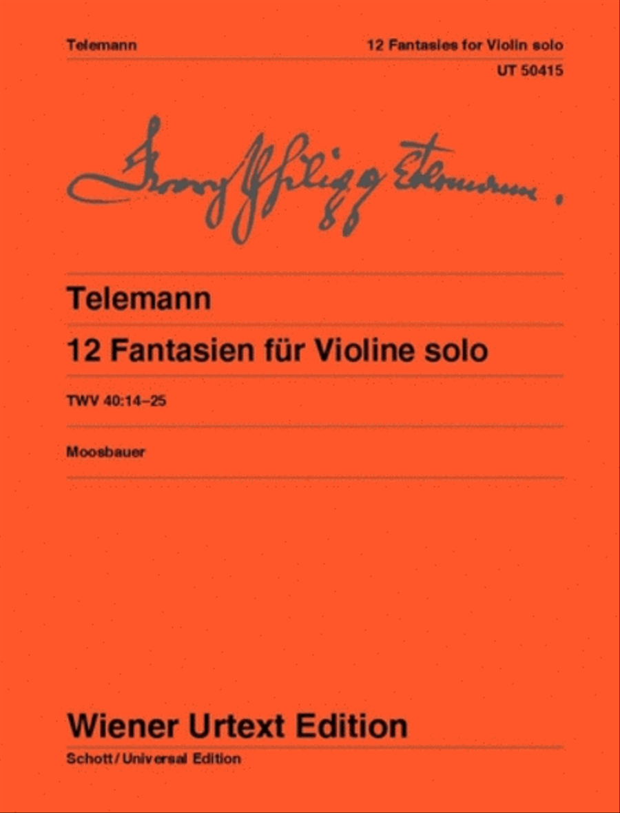 12 Fantasies for Violin Chamber Music scores gallery preview page 1