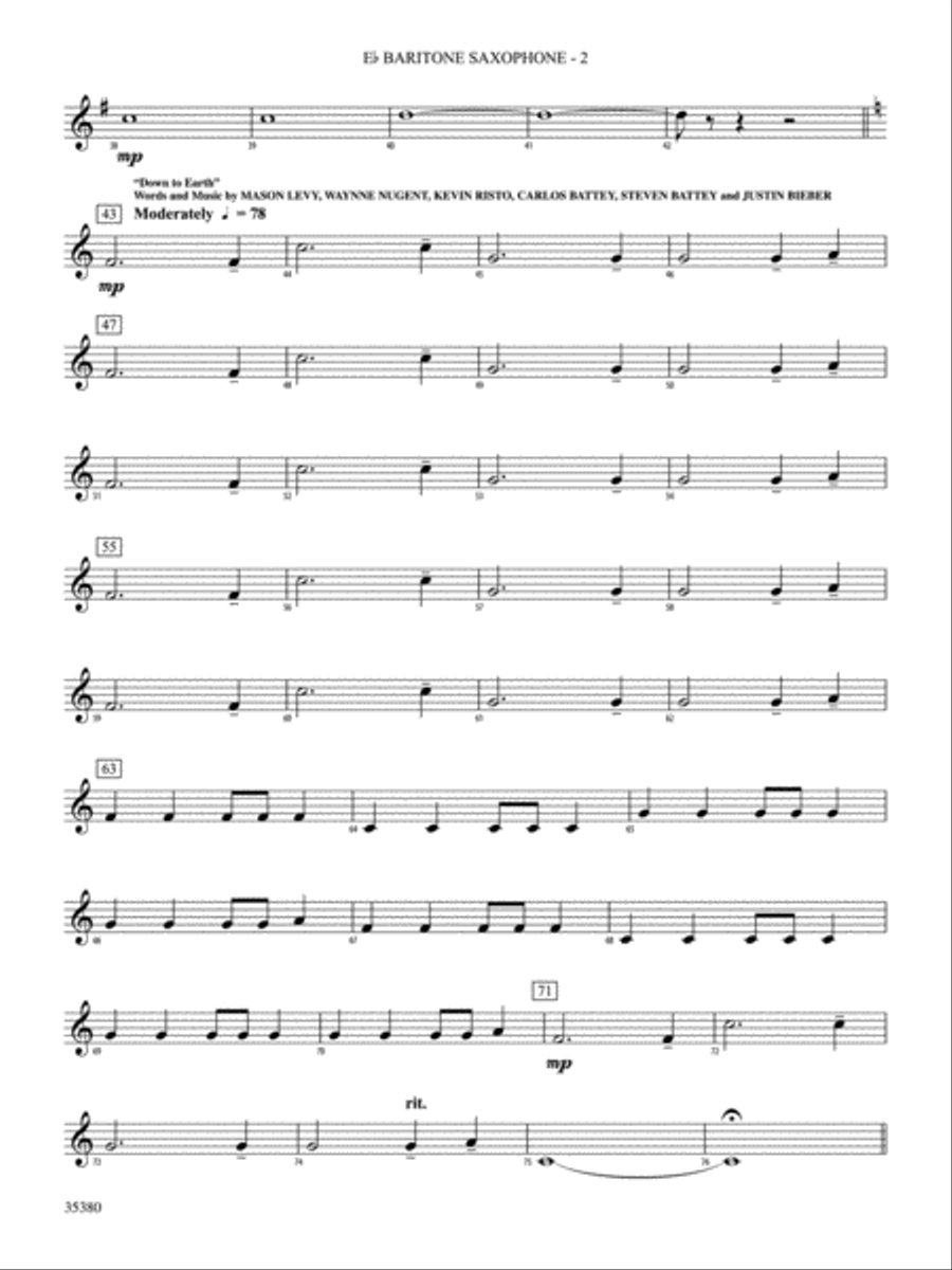 Baby!: E-flat Baritone Saxophone Concert Band scores gallery preview page 2