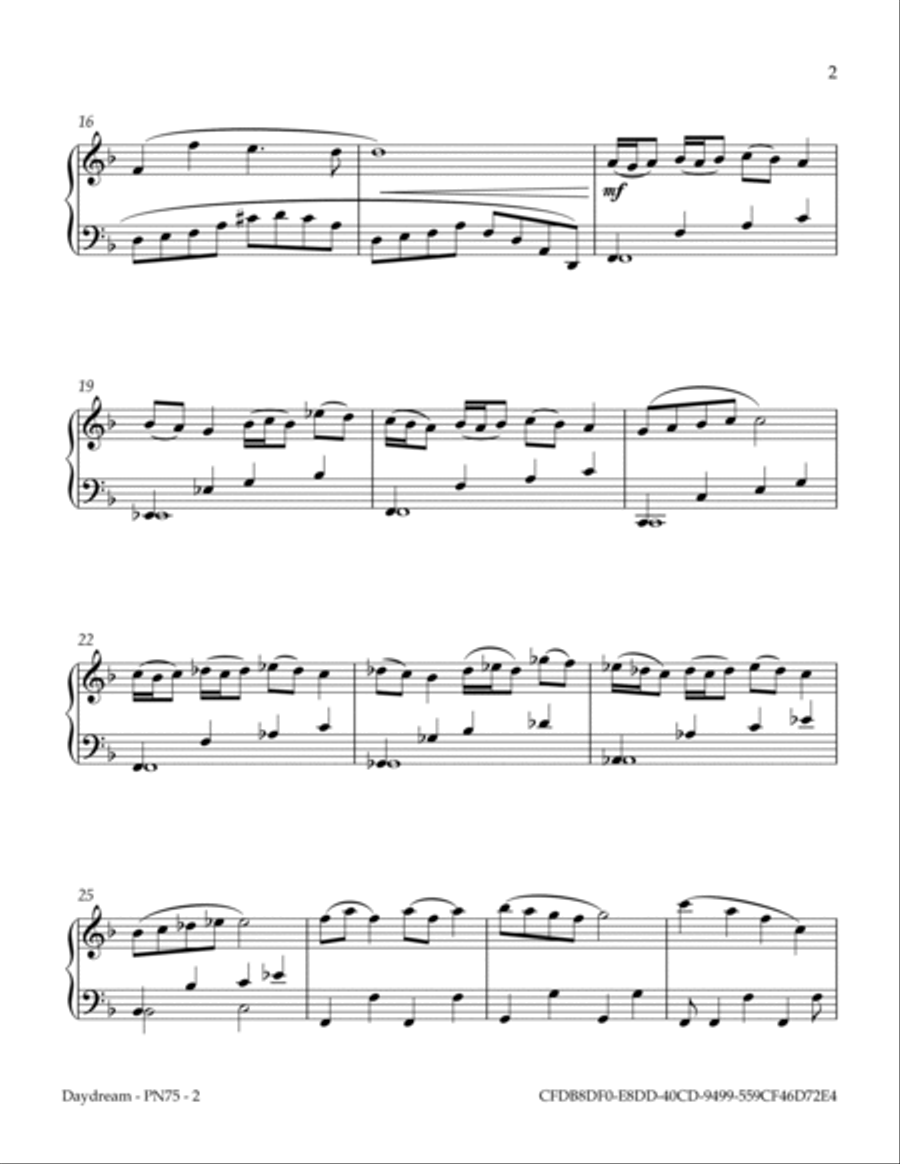 Daydream Daydream Piano Solo scores gallery preview page 3