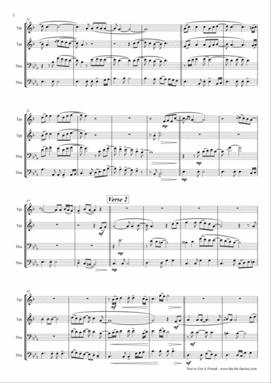 You've Got A Friend Euphonium scores gallery preview page 2