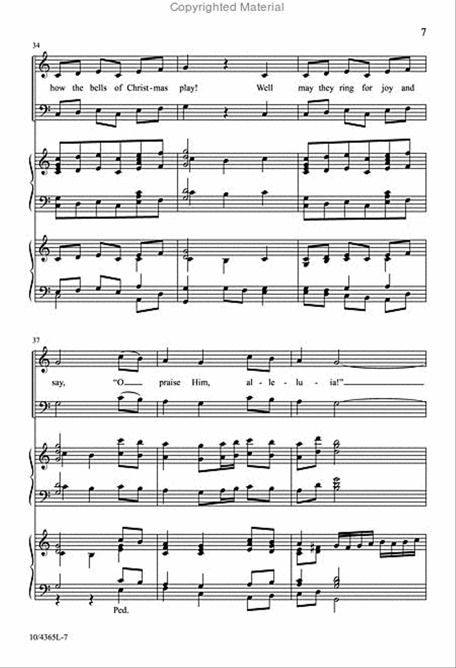 Hear How the Bells of Christmas Play 4-Part scores gallery preview page 7