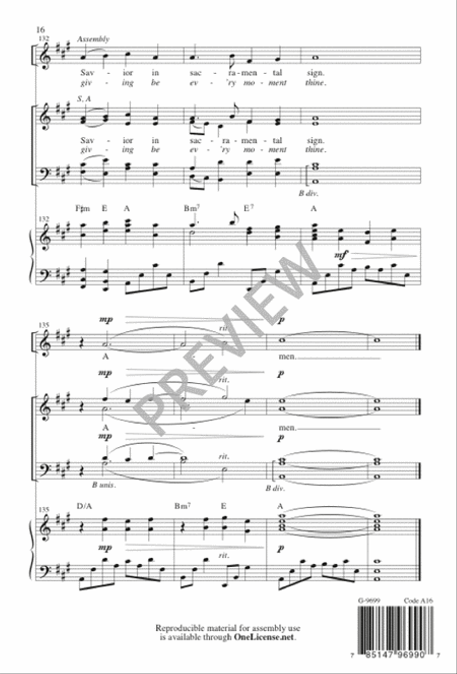 O Sacrament Most Holy O Sacrament Most Holy 4-Part scores gallery preview page 17