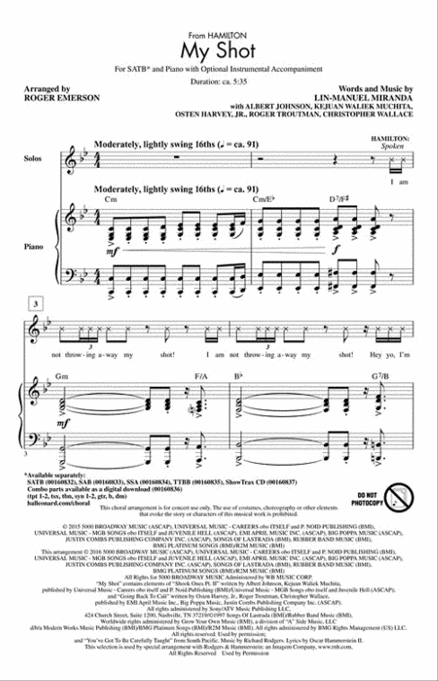 My Shot Choir scores gallery preview page 2