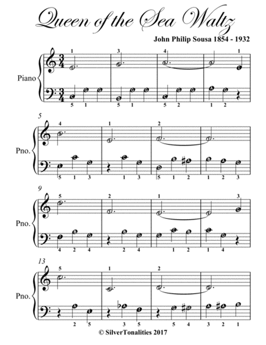 Queen of the Sea Waltz Easiest Piano Sheet Music