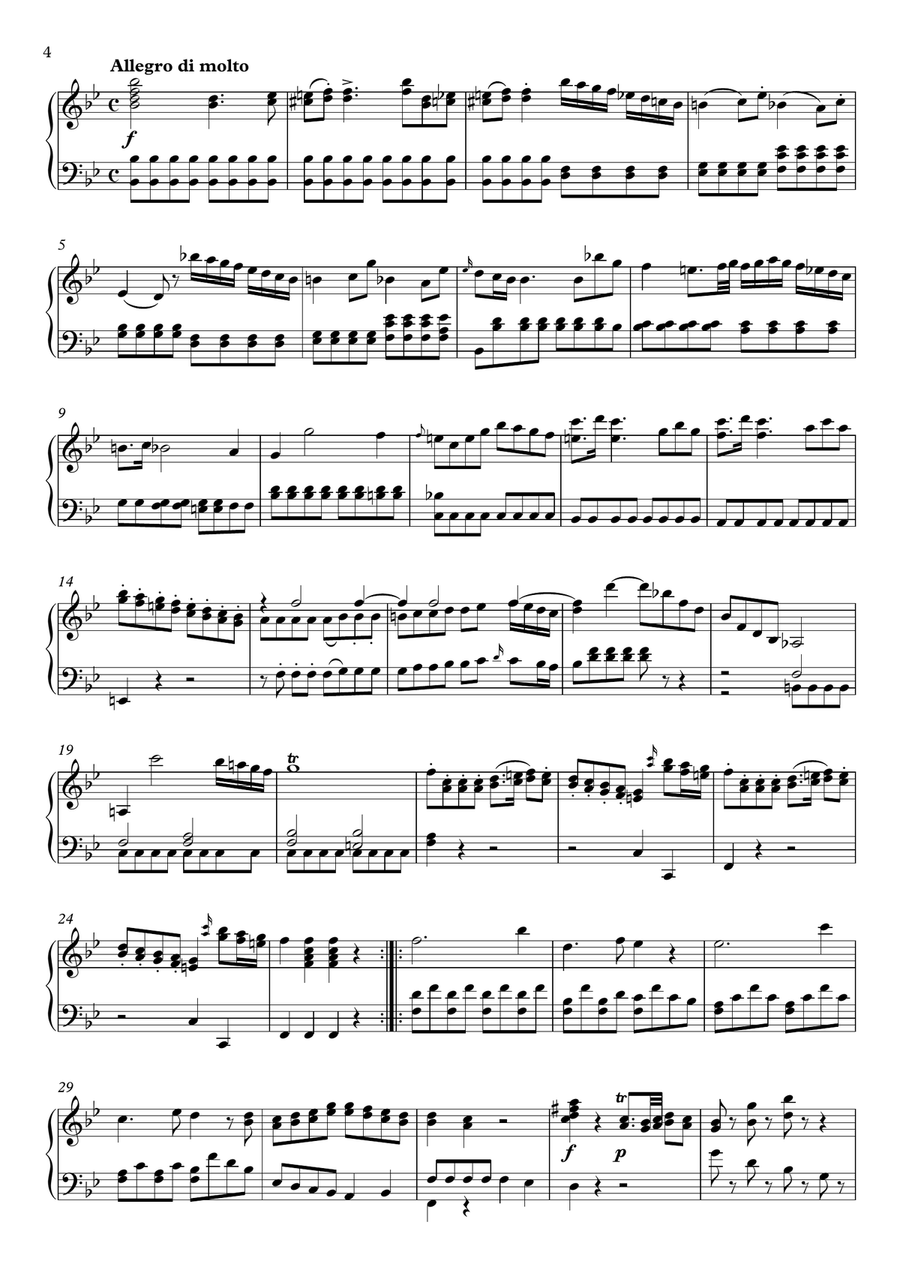 Divertimento K.137 – Piano Solo Version Piano Solo scores gallery preview page 4