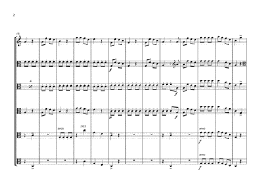 Jingle Bells for Six Violas Viola Solo scores gallery preview page 3