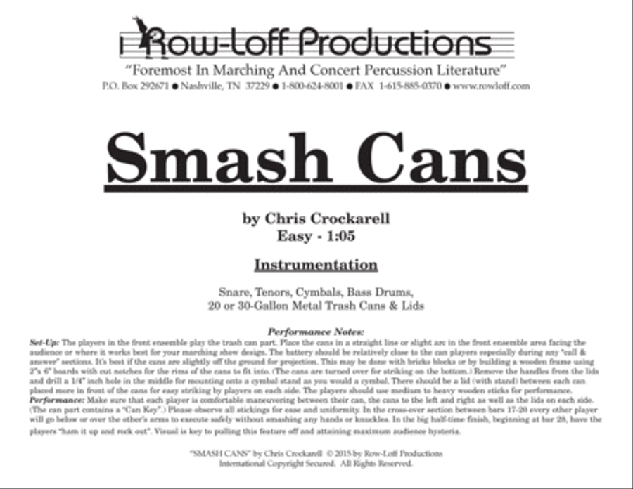 Smash Cans w/Tutor Tracks Percussion Ensemble scores gallery preview page 2