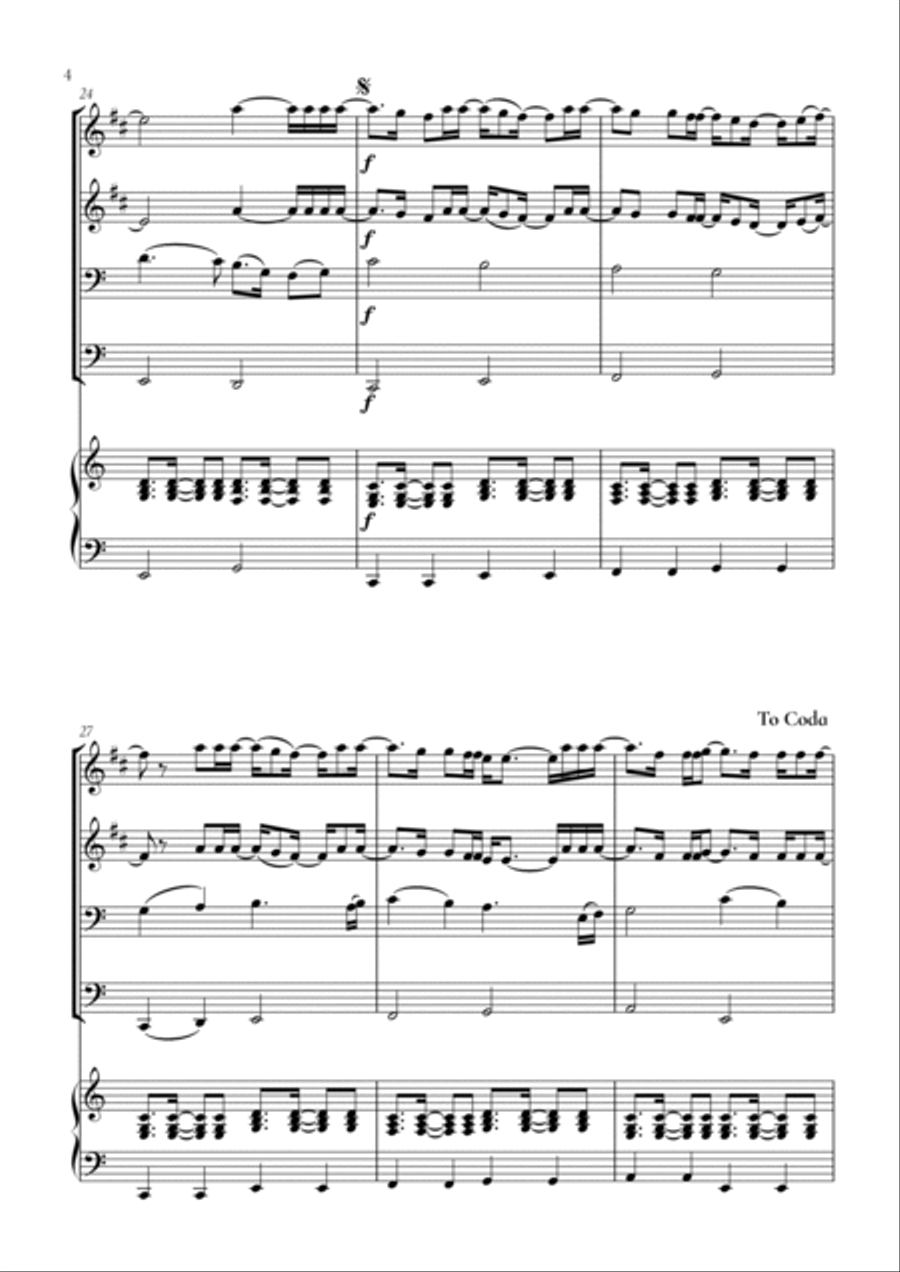 When We Were Young Brass Quartet scores gallery preview page 4