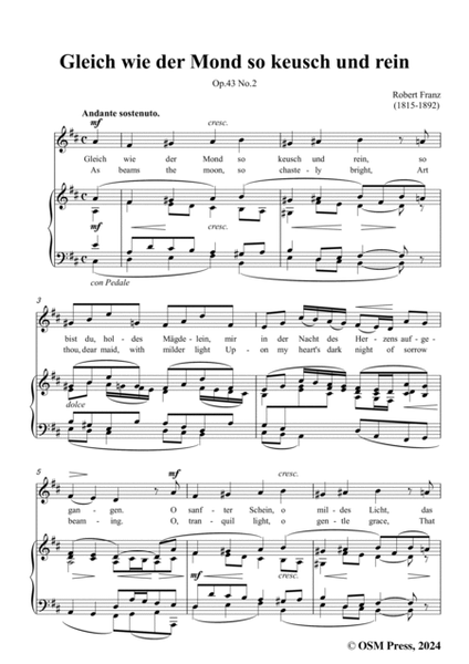 R. FrR. Franz-Gleich wie der Mond so keusch und rein,in D Major,Op.43 No.2