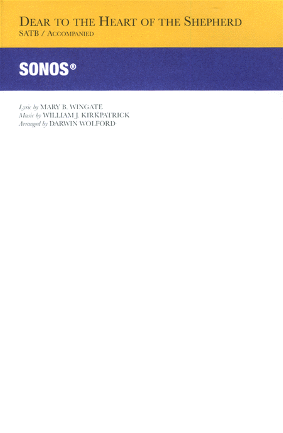 Dear to the Heart of the Shepherd - SATB 4-Part scores gallery preview page 1