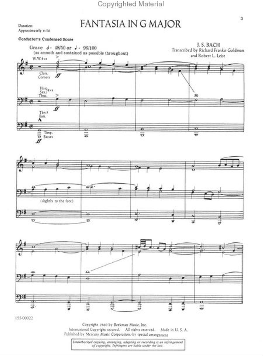 Fantasia in G Major Concert Band scores gallery preview page 2