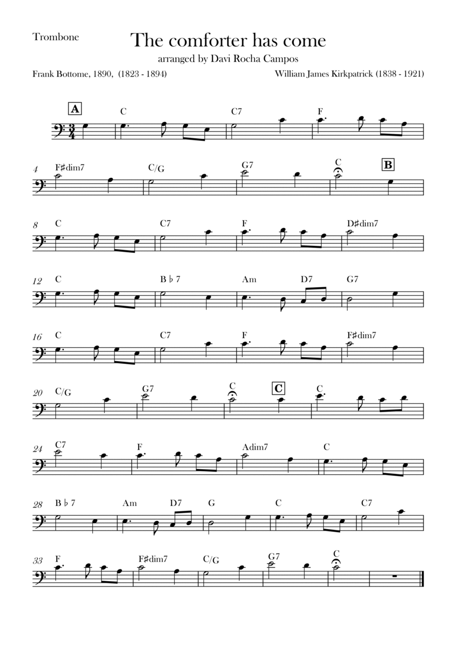 The comforter has come The comforter has come Trombone Solo scores gallery preview page 1