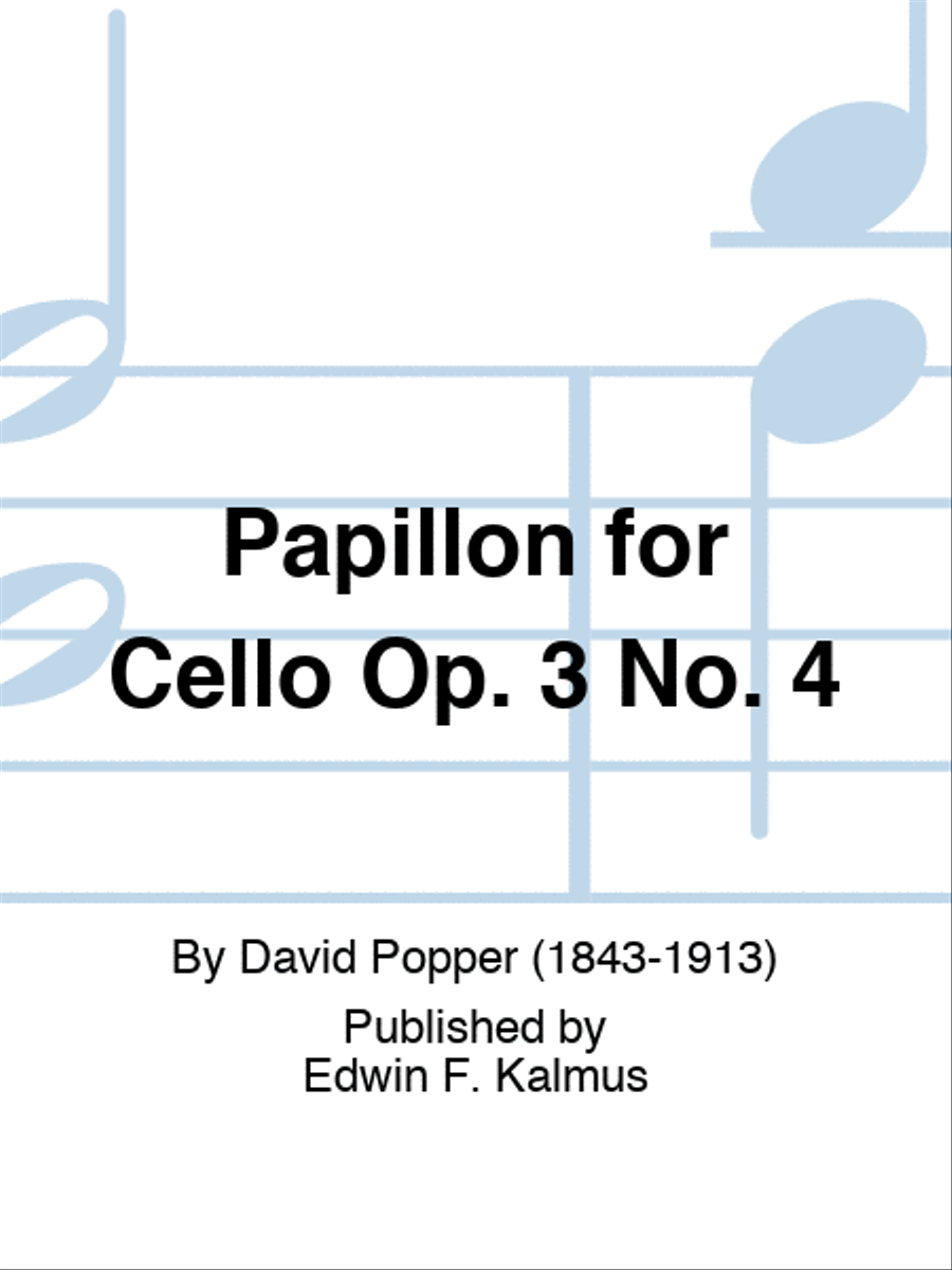 Papillon for Cello Op. 3 No. 4 Cello scores gallery preview page 1