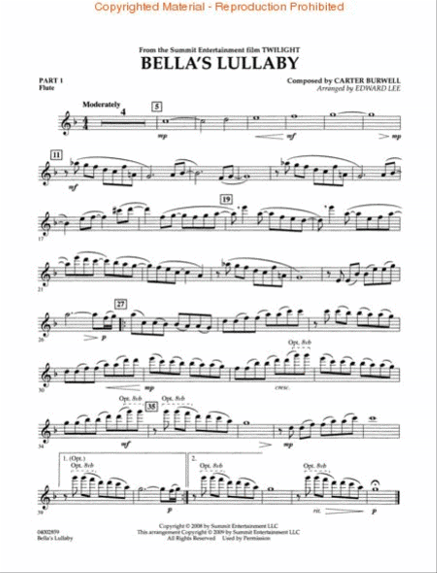 Bella's Lullaby (from Twilight) Concert Band scores gallery preview page 4