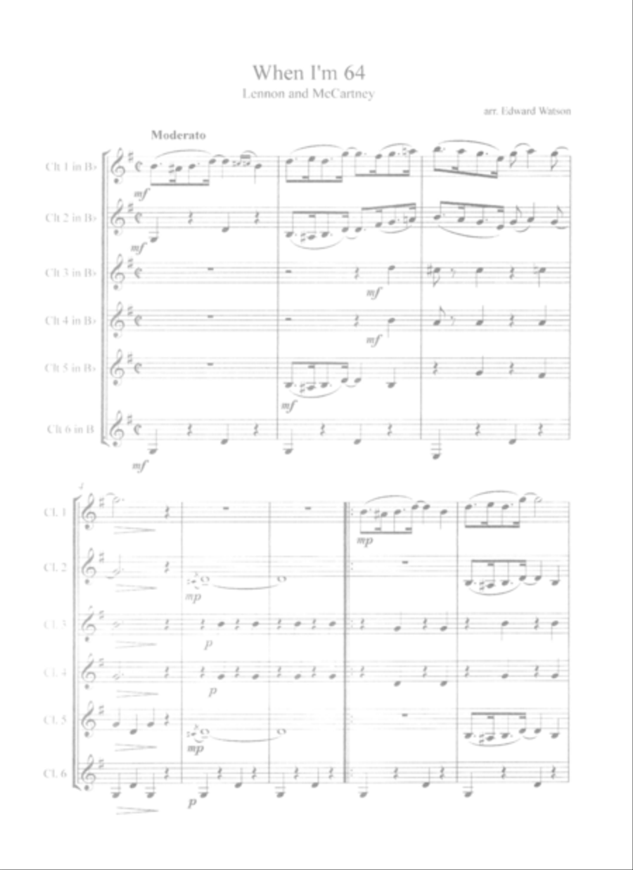 When I'm 64 Clarinet scores gallery preview page 2