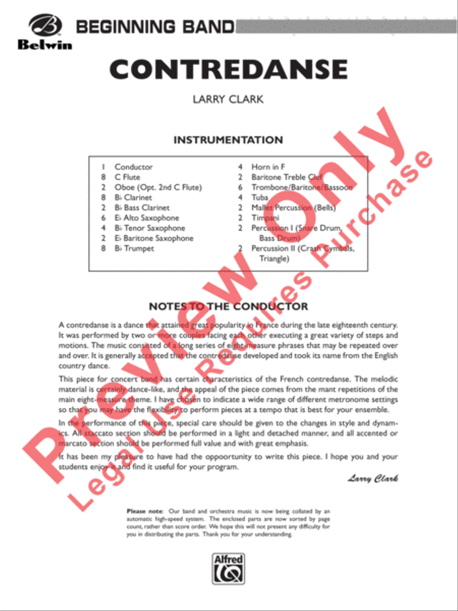 Contredanse Concert Band scores gallery preview page 2