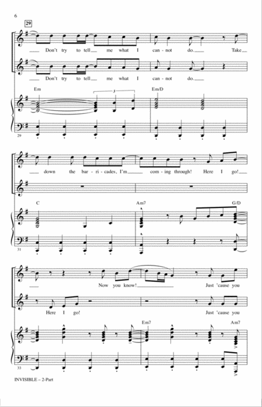 Invisible (arr. Ed Lojeski) 2-Part scores gallery preview page 5