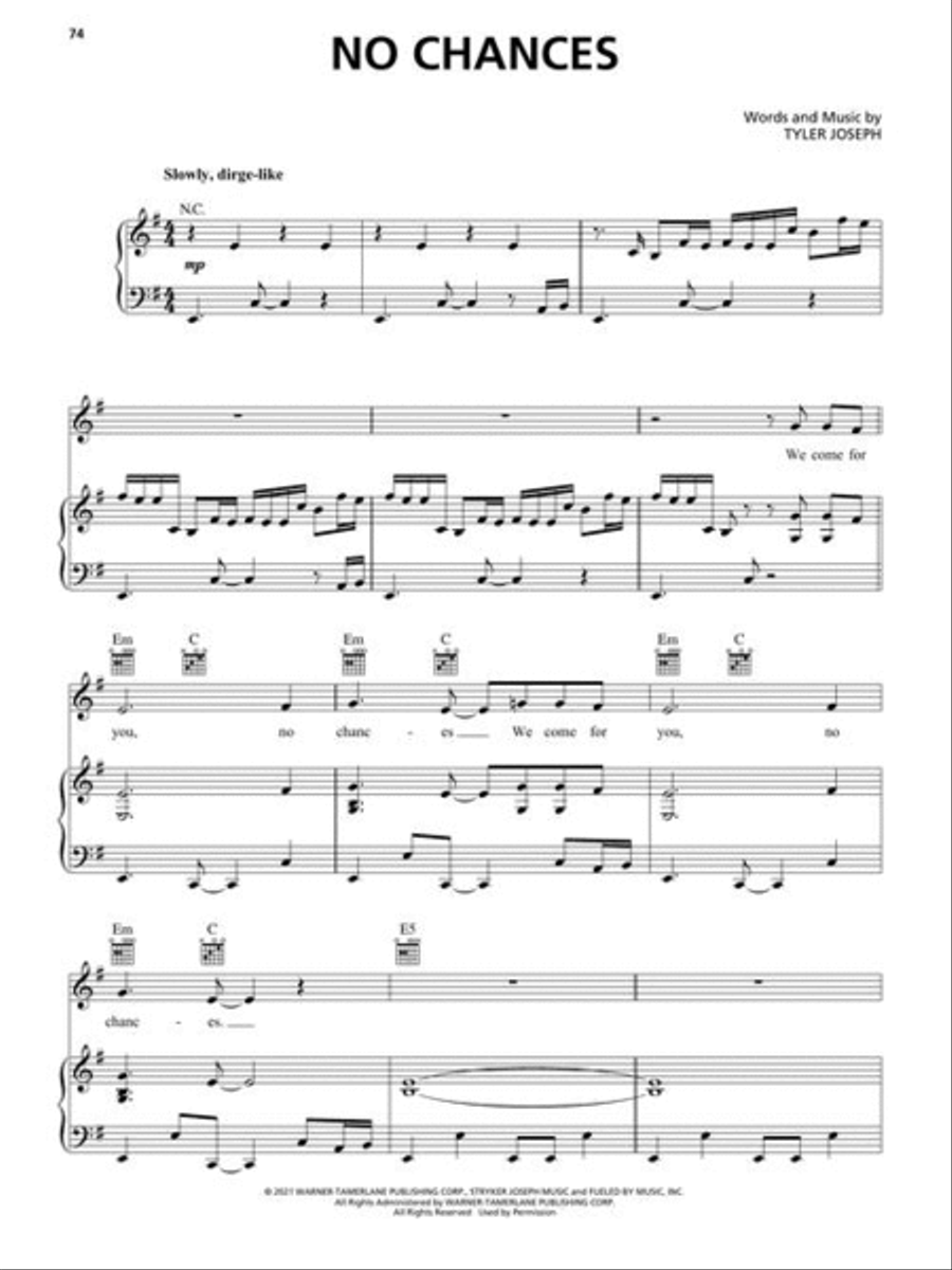 twenty one pilots – Scaled and Icy Piano, Vocal, Guitar scores gallery preview page 6