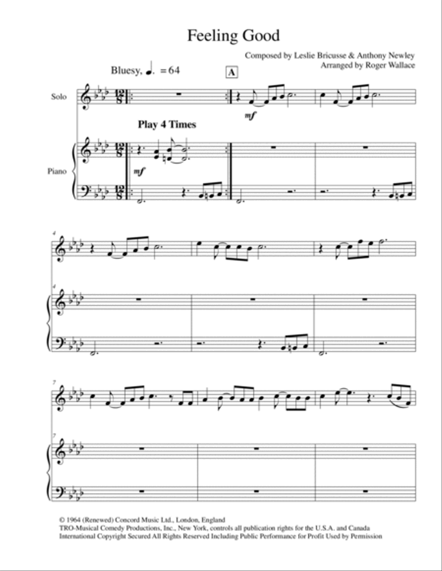 Feeling Good B-Flat Clarinet scores gallery preview page 3