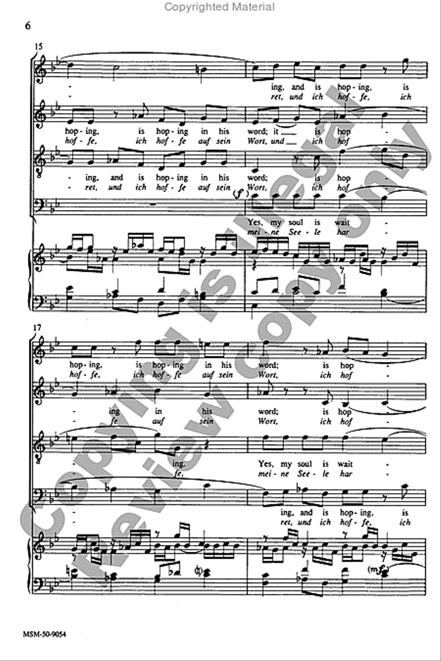 I Wait for the Lord 4-Part scores gallery preview page 6