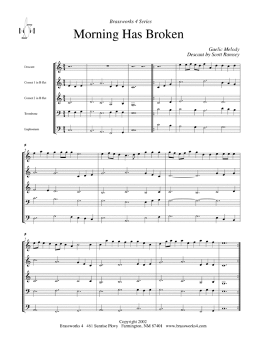 Morning Has Broken Morning Has Broken Brass Quartet scores gallery preview page 2