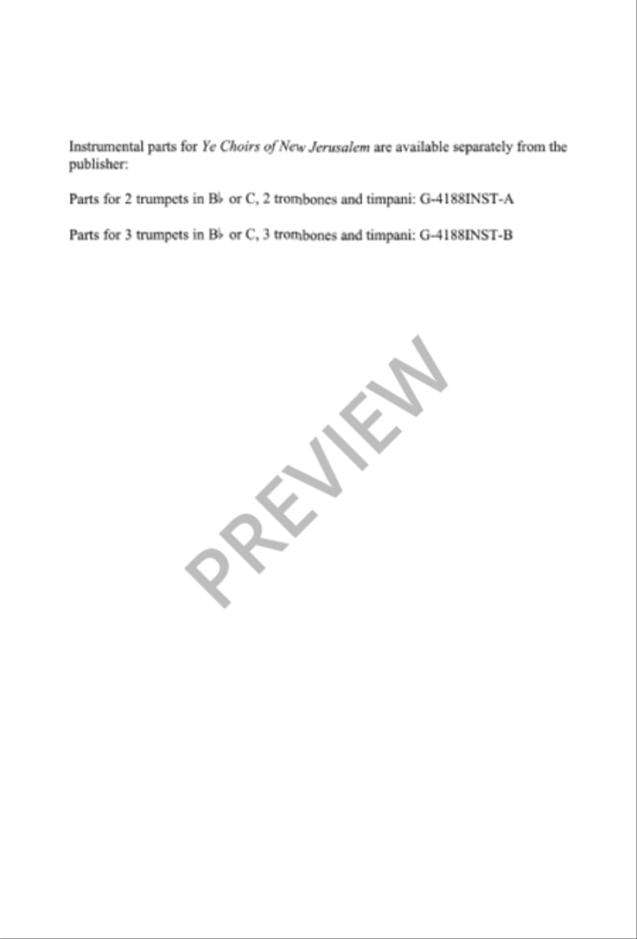 Ye Choirs of New Jerusalem 4-Part scores gallery preview page 3
