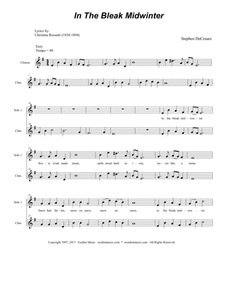 In The Bleak Midwinter (Solo with SATB) image number null