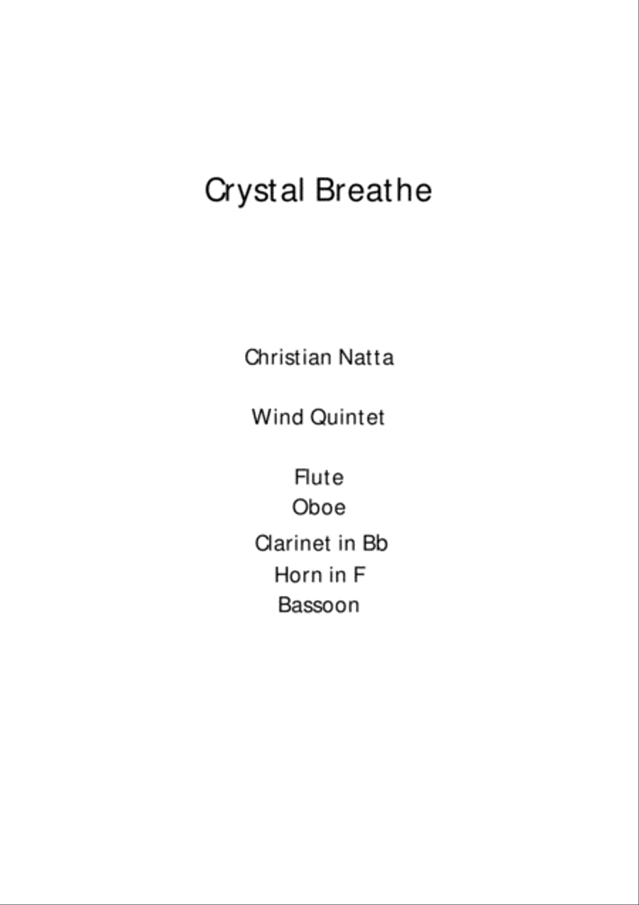 Crystal Breathe Crystal Breathe Woodwind Quintet scores gallery preview page 1
