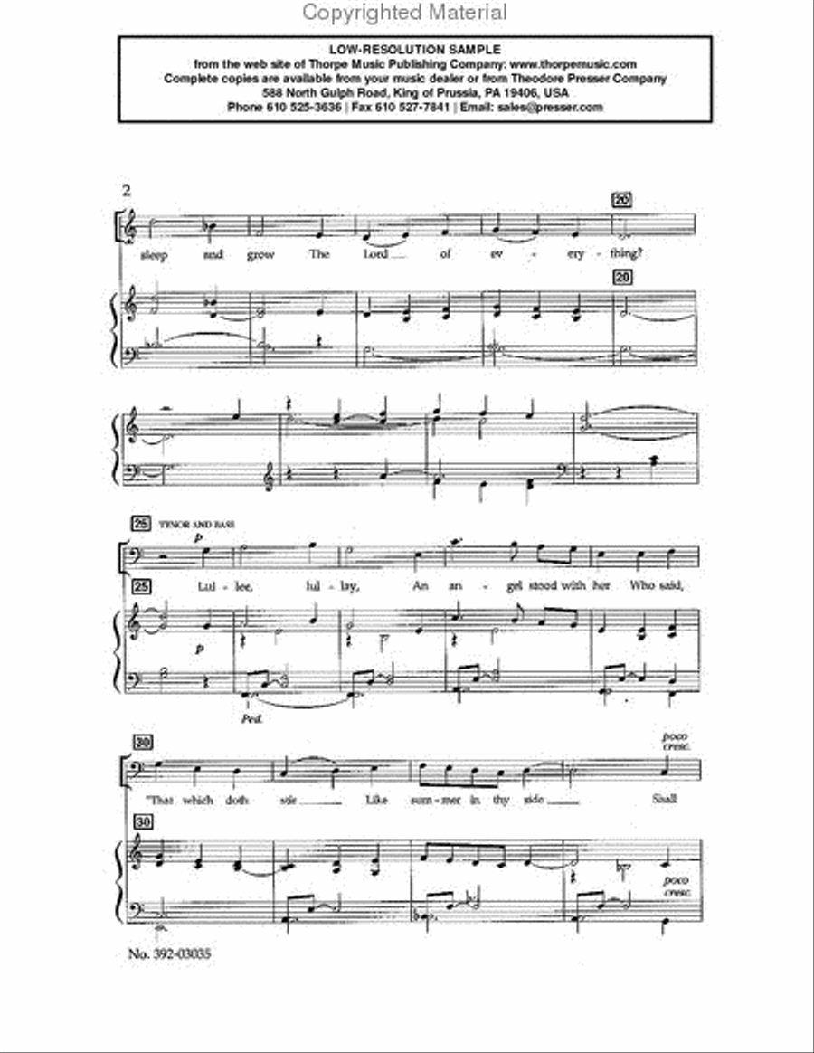 Lullee, Lullay Lullee, Lullay 4-Part scores gallery preview page 3