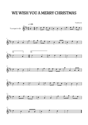 We Wish You a Merry Christmas for trumpet • easy Christmas sheet music