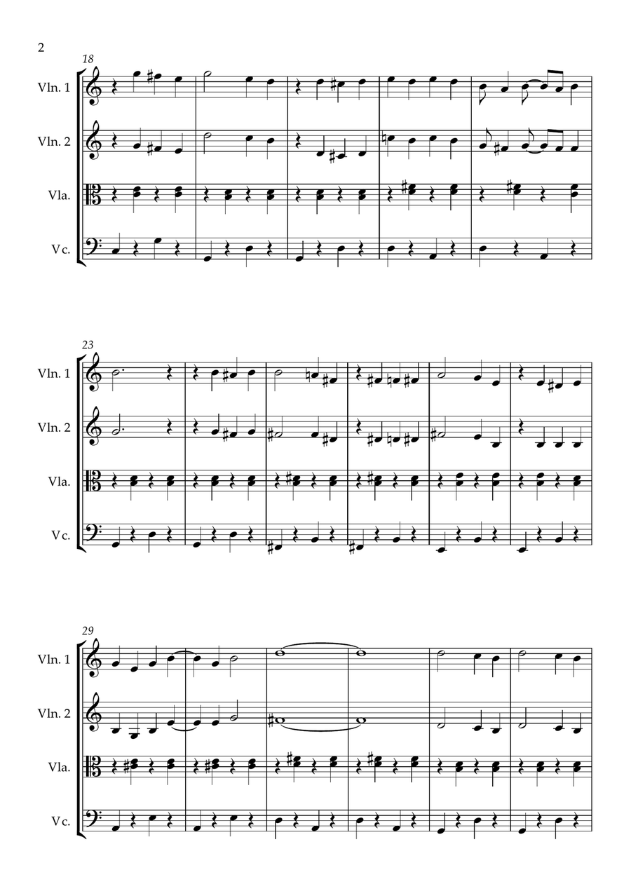 Wallace And Gromit Theme String Quartet scores gallery preview page 2