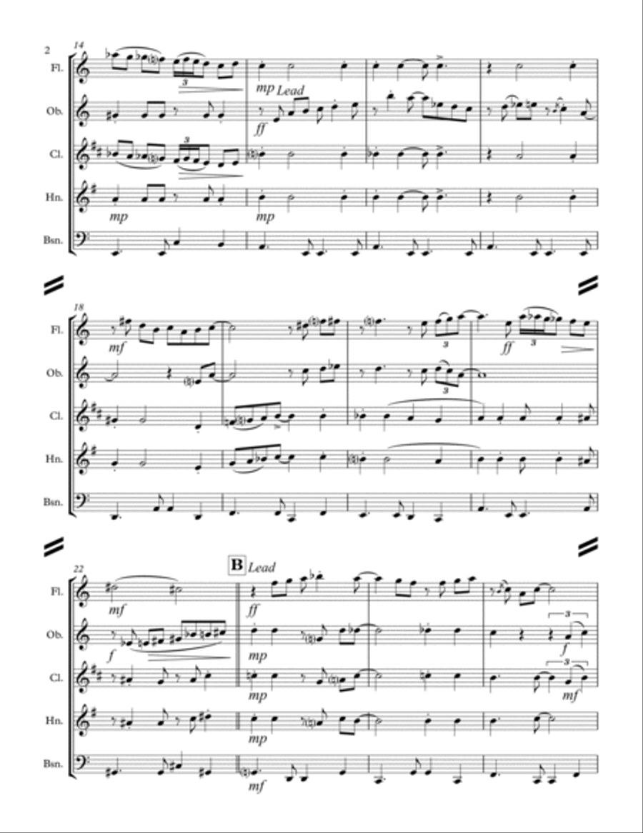 This Masquerade Woodwind Quintet scores gallery preview page 2
